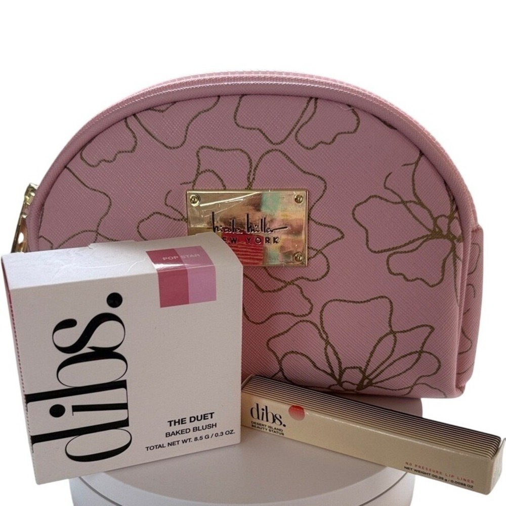 Dibs Beauty Pop Star Baked Blush No Pressure Lip Liner Dark Nicole Miller Bag